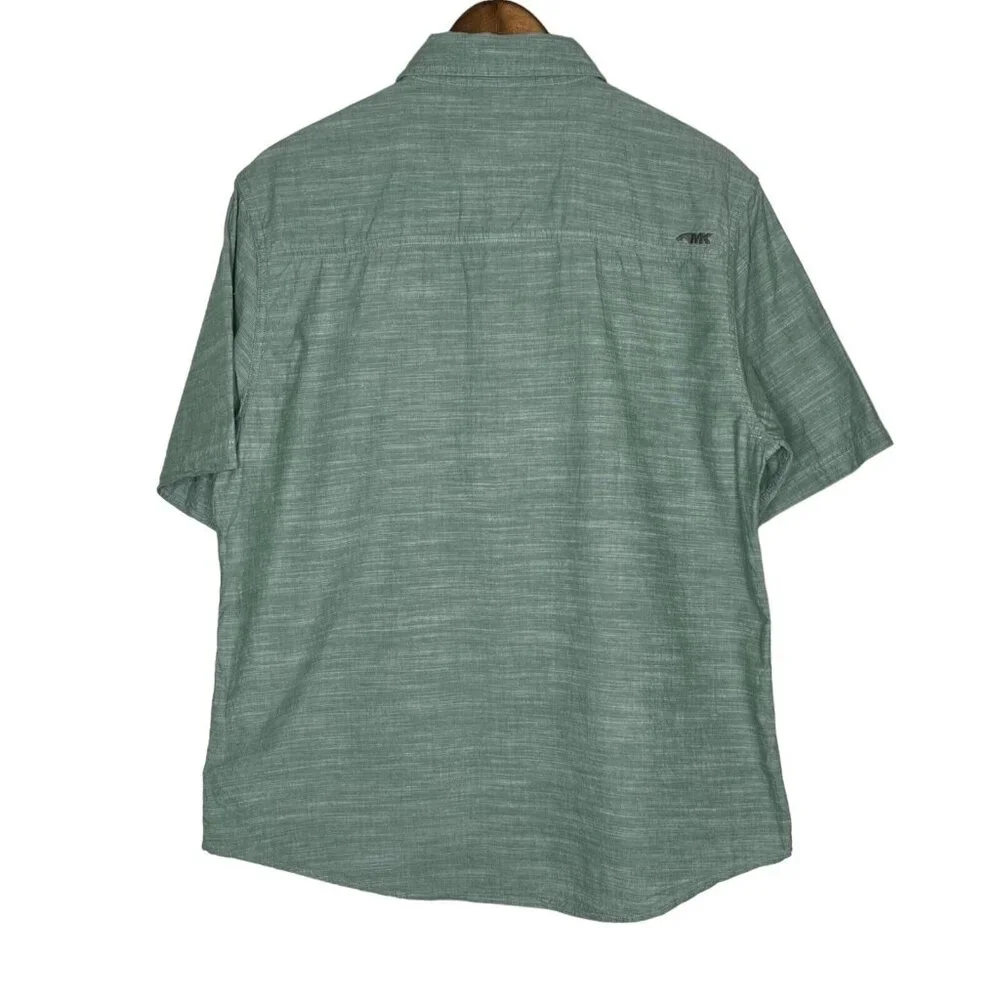 Mountain Khakis Green Button Down Phelps Short Sleeve‎ Organic Cotton Size Large
